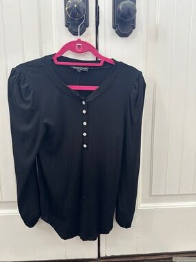 Generation Love Black Puff-Sleeve Henley Top